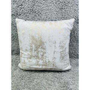 Modern Metallic Gold Copper Print Abstract Art Square Throw Pillow Decorative